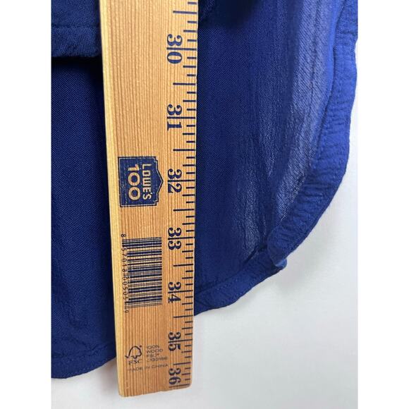 Prana Womens Small Blue Button Up Long Sleeve Gauzy Shirt Swimsuit Cover Up - Picture 4 of 7